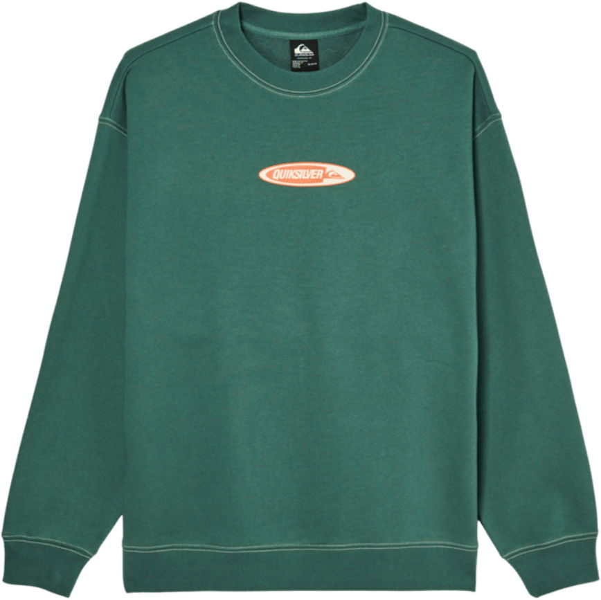2026 Quiksilver Mens Disk Crew Sweatshirt EQYFT05232 - Forest